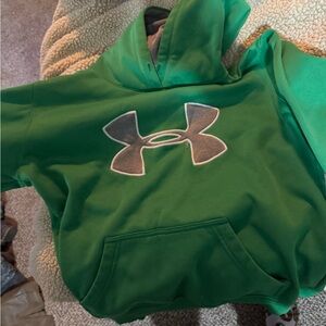 Under Armour Kids Hoodie in Green with Gray Logo